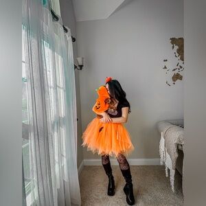 Neon Orange tulle tutu Size Small